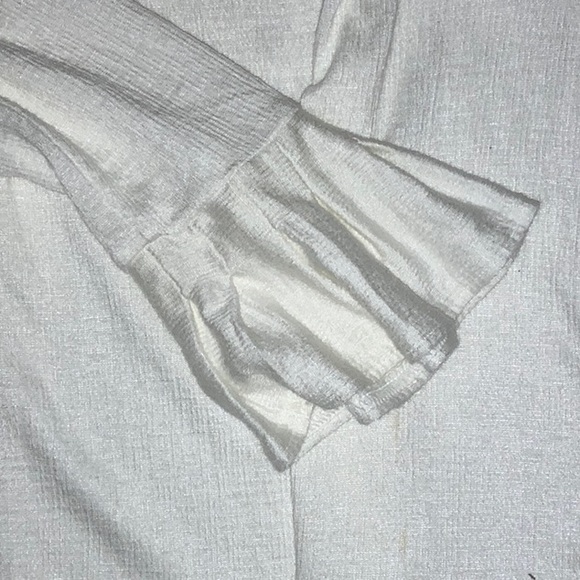 NWOT Free People White Boho Tunic / Mini Dress | Long Bell Sleeves | Size S - Picture 5 of 8